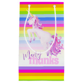 Sacola Para Presentes Pequena Muitos obrigados unicórnios de presente arco-íris 