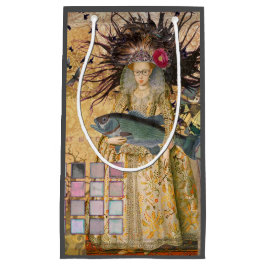 Sacola Para Presentes Pequena Mulher Peixes Vintage Clássico Gótico