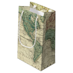 Sacola Para Presentes Pequena Mundo na projeção de Mercators