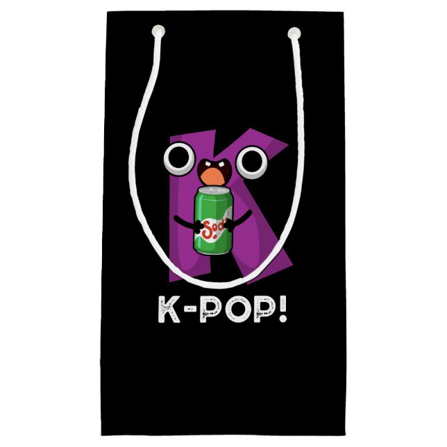 Sacola Para Presentes Pequena Música engraçada do K-Pop Soda Pop Pun Dark BG (Frente)