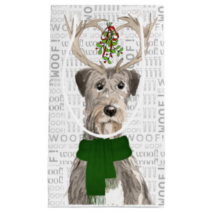 Sacola Para Presentes Pequena Na moda e Feliz Natal do Wolfhound Irlandês