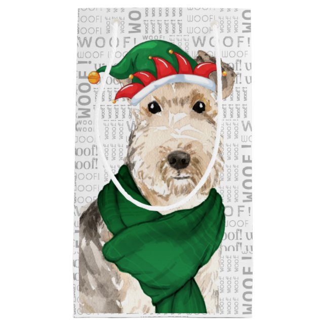 Sacola Para Presentes Pequena Na moda Funny Lakeland Terrier Natal (Frente)