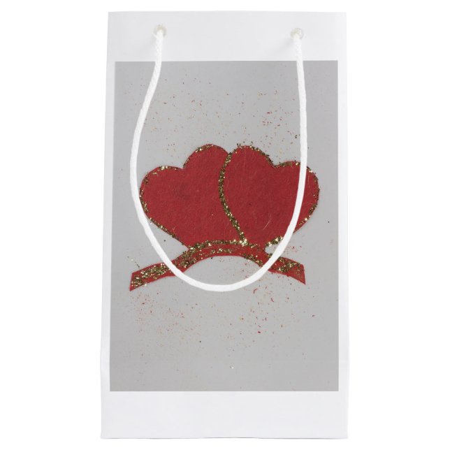 Sacola Para Presentes Pequena Namorados vermelho (Frente)