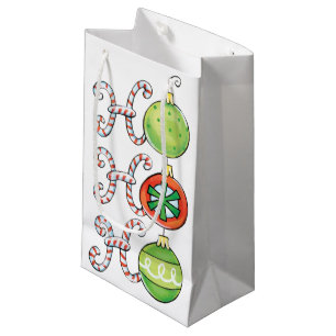 Sacola Para Presentes Pequena Natal bonito Ho Ho Ho, ornamento dos bastões de