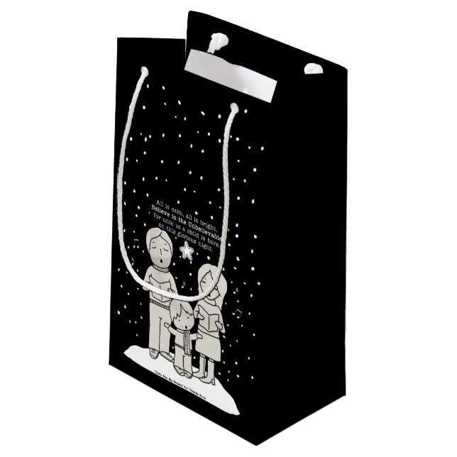 Sacola Para Presentes Pequena Natal Caroling (Verso inclinado)