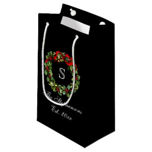 Sacola Para Presentes Pequena Natal clássico do costume da grinalda do azevinho