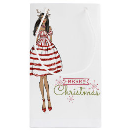 Sacola Para Presentes Pequena Natal da Menina Clássica