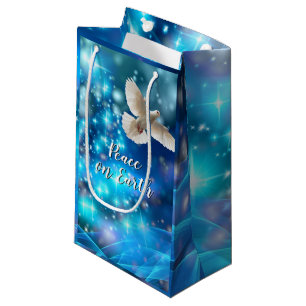 Sacola Para Presentes Pequena Natal da Paz da Vara Azul Correspondente