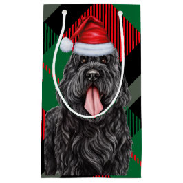 Sacola Para Presentes Pequena Natal da Xadrez de Terrier Russo Negro Feriado