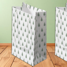 Sacola Para Presentes Pequena Natal das Árvores da Madeira