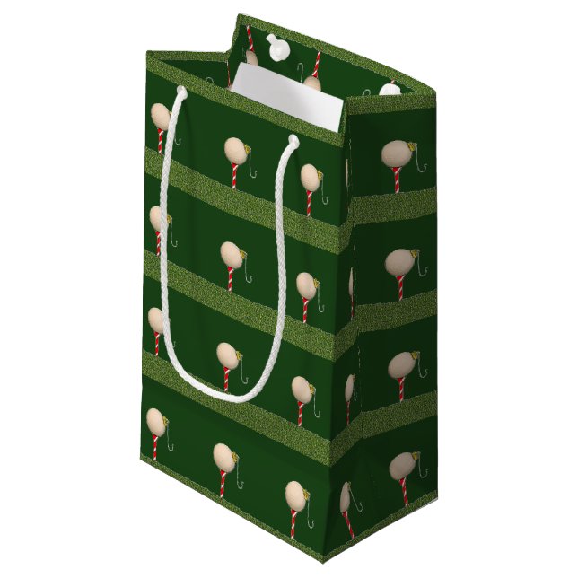 Sacola Para Presentes Pequena Natal de Golfe (Frente inclinada)