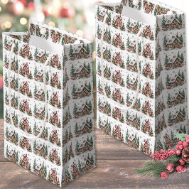 Sacola Para Presentes Pequena Natal de Inverno Festivo