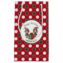 Sacola Para Presentes Pequena Natal Elves Feriado de negócios personalizado