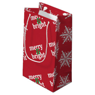 Sacola Para Presentes Pequena Natal "Feliz e Brilho"