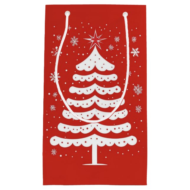 Sacola Para Presentes Pequena Natal moderno (Frente)