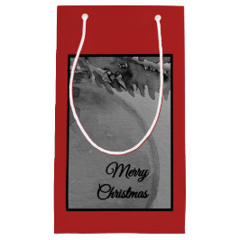 Sacola Para Presentes Pequena Natal Ornamento Carmesim – Férias Elegantes