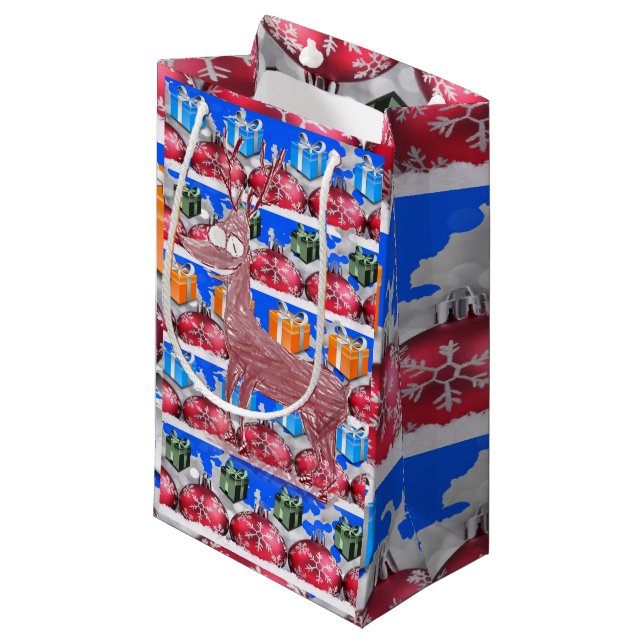 Sacola Para Presentes Pequena Natal para o presente Bag (Frente inclinada)