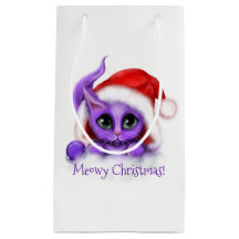 Natal roxo de Meowy do gatinho do feriado