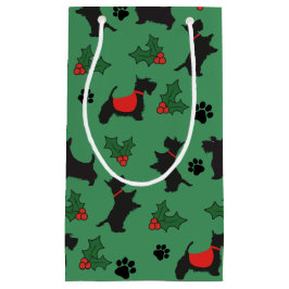 Sacola Para Presentes Pequena Natal Scottie Gift Bag Dog Holiday