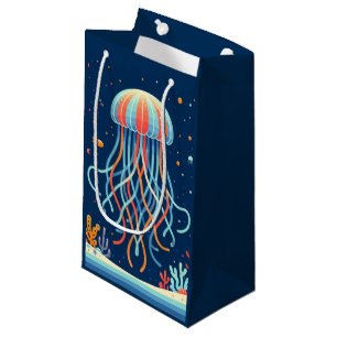 Sacola Para Presentes Pequena náutica/praia/águas-vivas costeiras