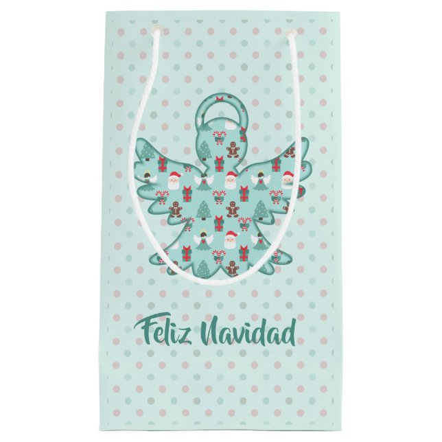 Sacola Para Presentes Pequena Navidad Angel Cutout (Frente)