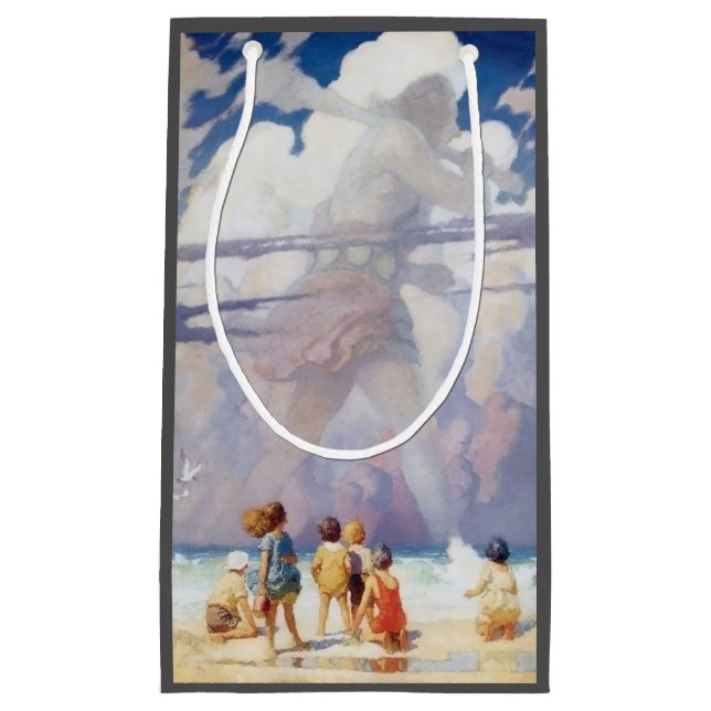 Sacola Para Presentes Pequena NC Wyeth, o gigante Trabalho de arte Beach Coastal (Frente)