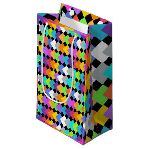 Sacola Para Presentes Pequena Neon Diamantes