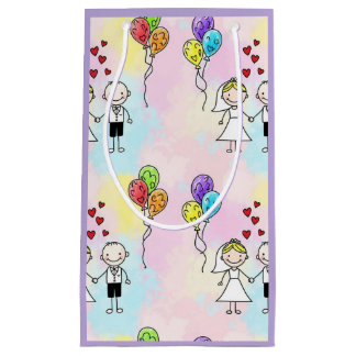 Sacola Para Presentes Pequena Newlyweds e Balões por Natasha Us