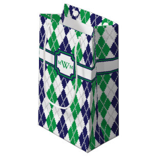 Sacola Para Presentes Pequena No saco verde do presente de Argyle