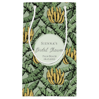 Sacola Para Presentes Pequena Noiva Folhas de Banana Verde Tropical