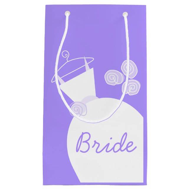 Sacola Para Presentes Pequena Noiva Púrpura de Casamento pequeno (Frente)
