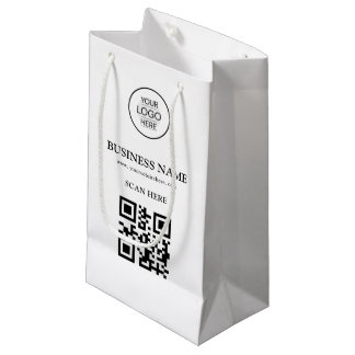 Sacola Para Presentes Pequena Nome comercial personalizado com logotipo e código