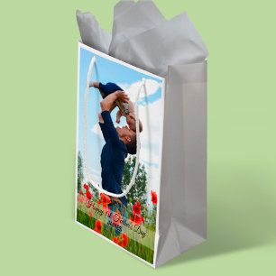 Sacola Para Presentes Pequena Nome e Foto Personalizados do Primeiro Pai Feliz