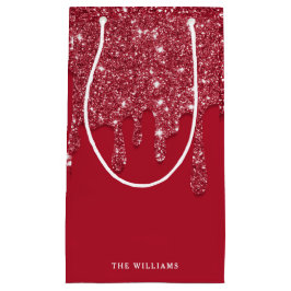 Sacola Para Presentes Pequena Nome Personalizado de Drivers de Glitter Vermelho