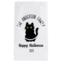Sacola Para Presentes Pequena Nome Personalizado de Gato Preto Assustador do Hal