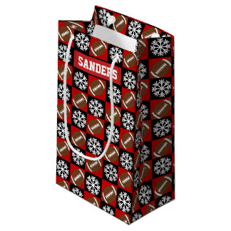 Sacola Para Presentes Pequena Nome Personalizado do Jogador de Futebol de Natal