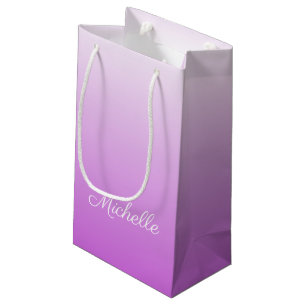 Sacola Para Presentes Pequena Nome personalizado do Lilac ombre roxo