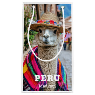 Sacola Para Presentes Pequena Nome personalizado Peru Llama