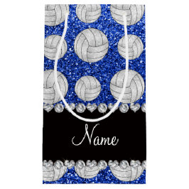 Sacola Para Presentes Pequena Nome personalizado volleybolas azuis