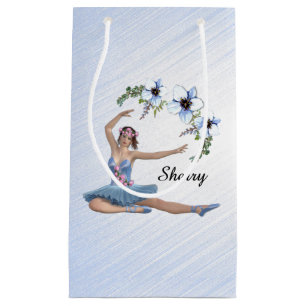 Sacola Para Presentes Pequena Nome pessoal Bailarina de Azul