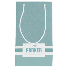 Sacola Para Presentes Pequena Nome/sobrenome personalizado listras florais elega