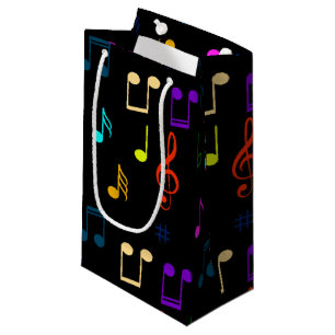 Sacola Para Presentes Pequena Notas Musicais Presentes para Músicos Amantes de A