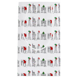 Sacola Para Presentes Pequena Nova Iorque NYC Pontos de Natal Xmas Giftbag