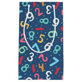 Sacola Para Presentes Pequena Números de cores bonitos Padrão Crianças Azuis