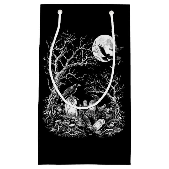 Sacola Para Presentes Pequena Nunca mais Cemitério (Frente)