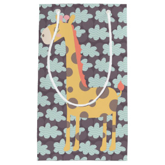Sacola Para Presentes Pequena Nuvens e Girafas