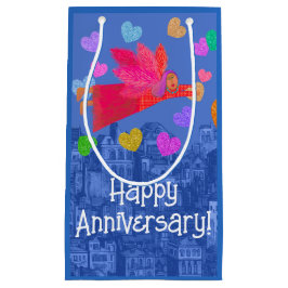 Sacola Para Presentes Pequena O amor está no Anjo do Ar e Corações