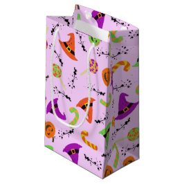 Sacola Para Presentes Pequena O Chapéu das Bruxas do Halloween, doces e abóboras