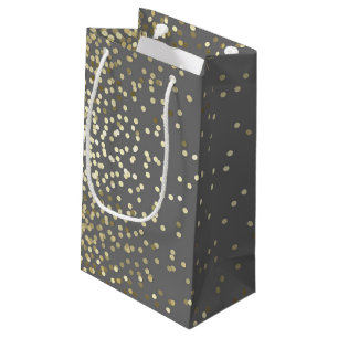 Sacola Para Presentes Pequena O confete Dourado pontilha o casamento vintage