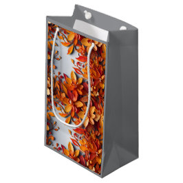 Sacola Para Presentes Pequena O Design de Padrão Floral Laranja